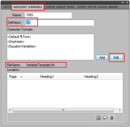 Edit User Variable