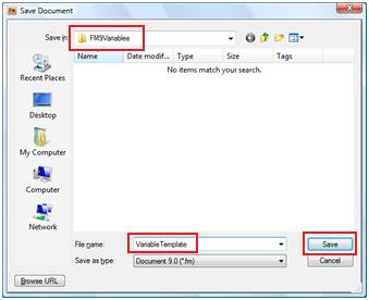 Variable dialog box