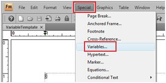 Variable dialog box