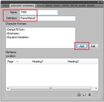 Edit User Variable